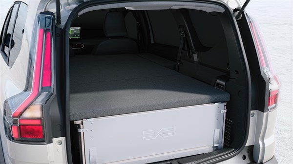 Notranjost Dacia Jogger prtljažnika s kompletom Pack Sleep.
