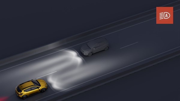 Slika prikazuje varnostni sistem samodejnega preklapljanja dolgih in kratkih luči.